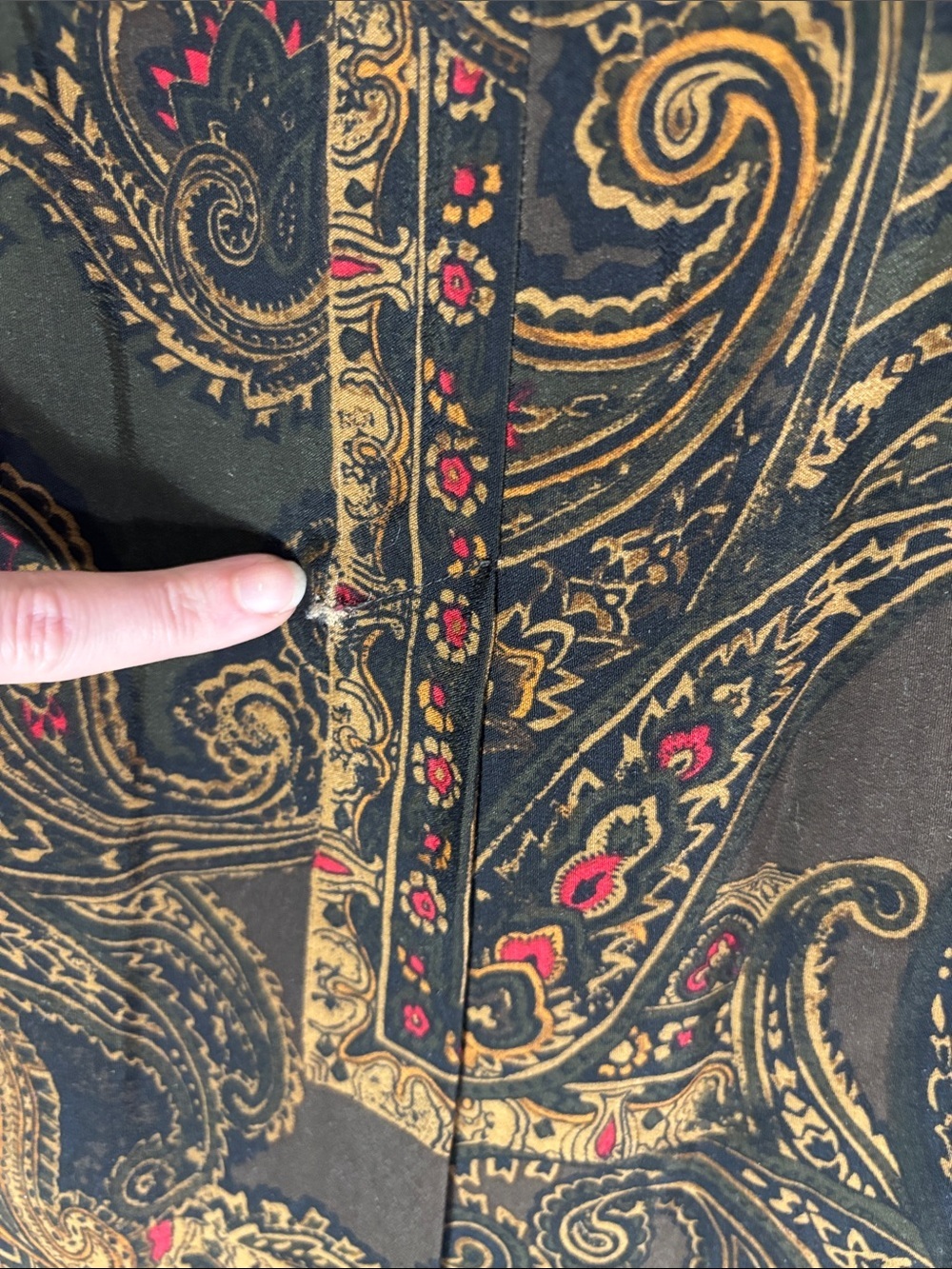 Pendleton Black Paisley Two Piece Skirt and Blouse Set 100% Rayon - Picture 15 of 16